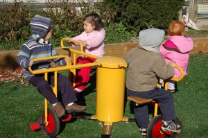 the merry-go-round on the toddler playground